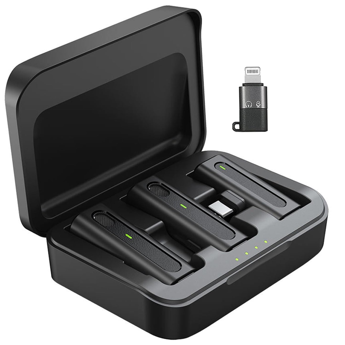 Premium Wireless Lavalier Microphone Kit with Charging Case – Dual Mic System for iPhone & Android
