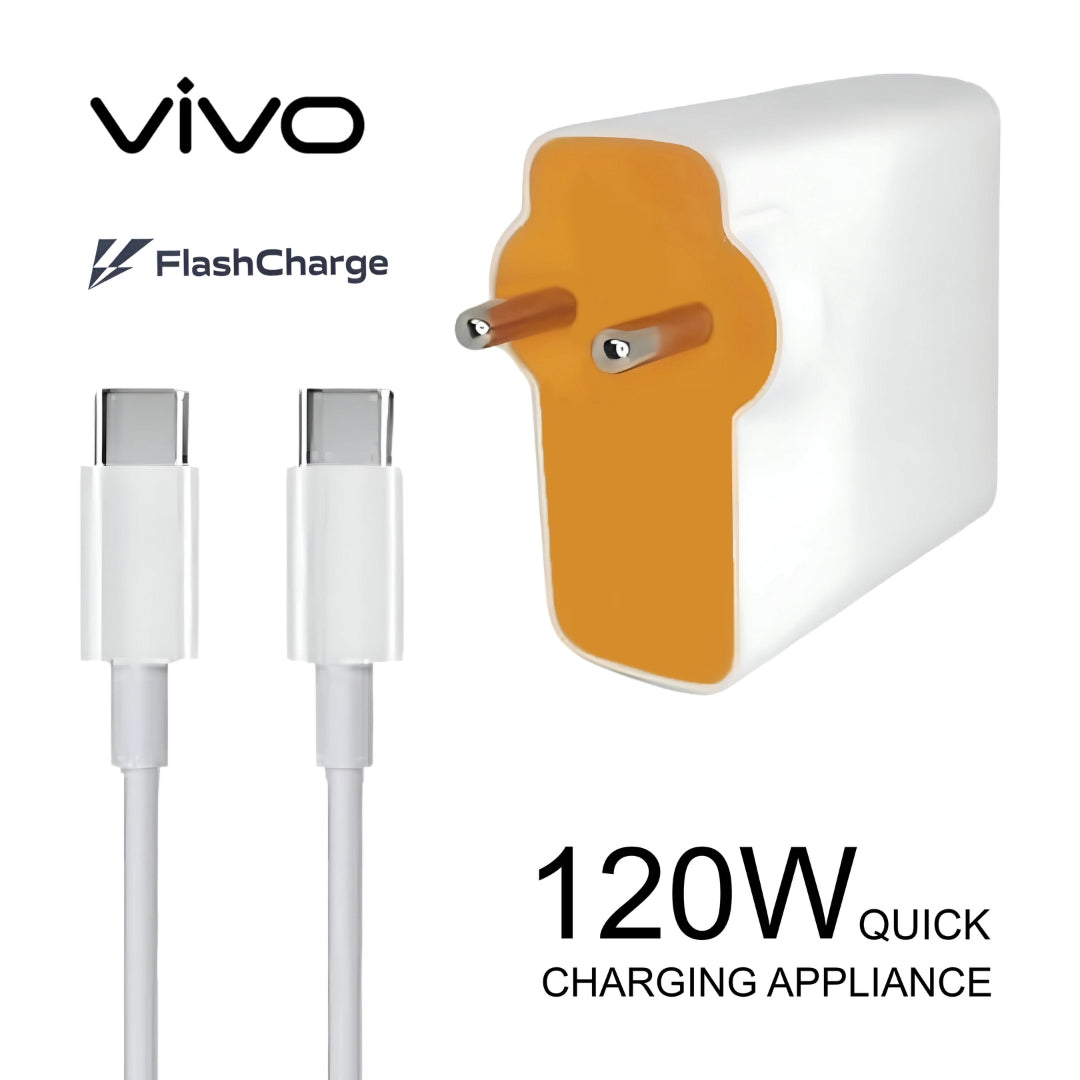 Vivo Original 120W Flash Charge Type C Power Adapter with Cable
