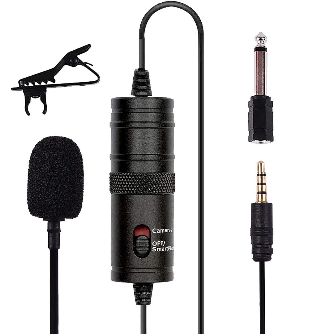 Acoustics Professional Lavalier Lapel Collar Condenser Microphone for 3.5mm Jack Android Smartphones and Cameras, Recording mic for Singing, YouTube Content Creation (6 MTR)