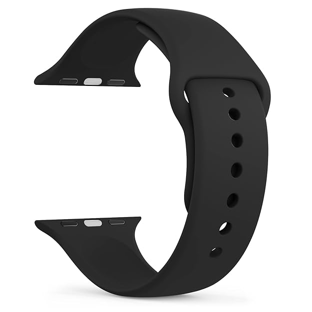 Silicone Watch Strap Compatible with Apple Watch Series 9 8 7 6 5 4 3 2 1 SE Ultra, Waterproof Watch Band with Rust Free Button for iWatch Straps 40mm 38mm 41mm 44mm 45mm 42mm 49mm