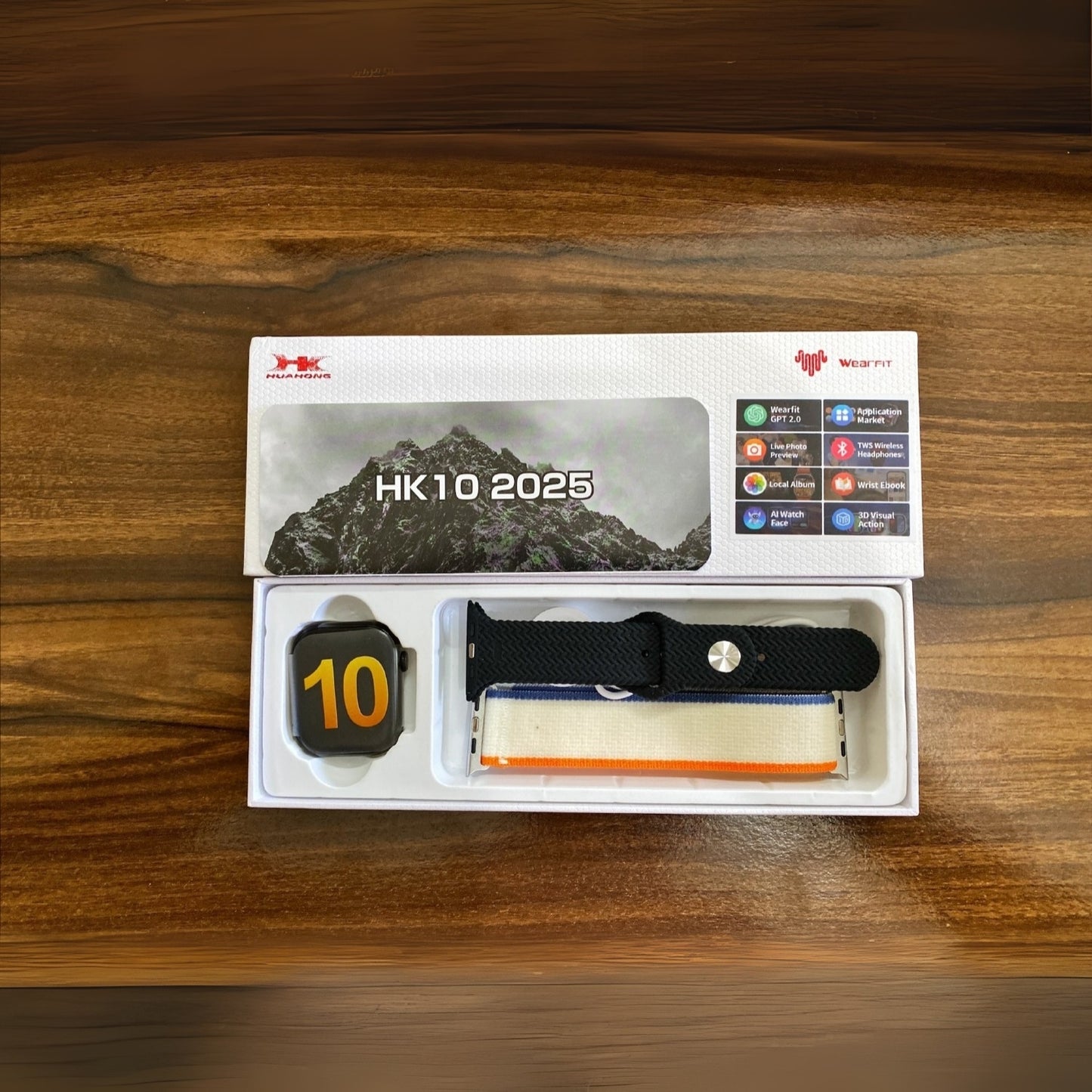 iWatch Series 10 Smartwatch 2025 Limited Edition – 2.04 Inch AMOLED Display, TWS Earbuds, Bluetooth Calling, Wireless Charging, Orange Strap – Android Smart Watch