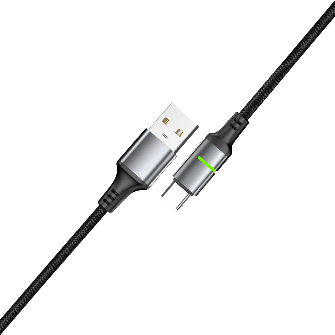 Kanget Fast Charging USB-C Cable with LED Indicator | Durable Braided USB-A to Type-C Charger for Android & Devices
