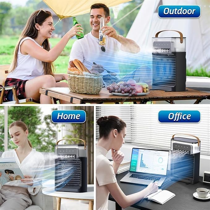 Portable-Air-Conditioner-Small-Ac-Quaite-Personal-Air-cooler-Usb-Power-Mini-Desktop-Cooling-Misting-fan-1/2/3-Timer-With-speed-360-Adjustable-For-Office-Room-Desk-And-Car
