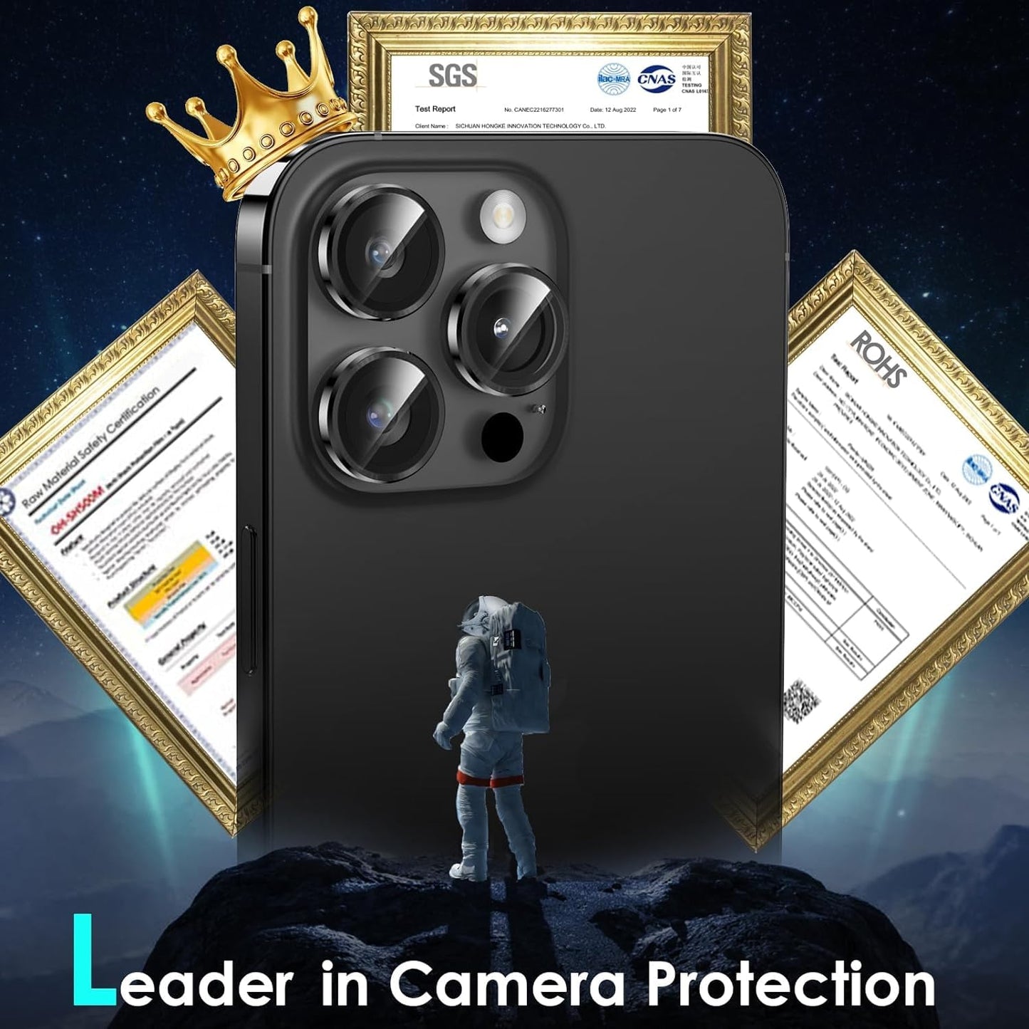 iPhone 14 Pro Camera Lens Protector - Compatible with iPhone 14 Pro/14 Pro Max | Black