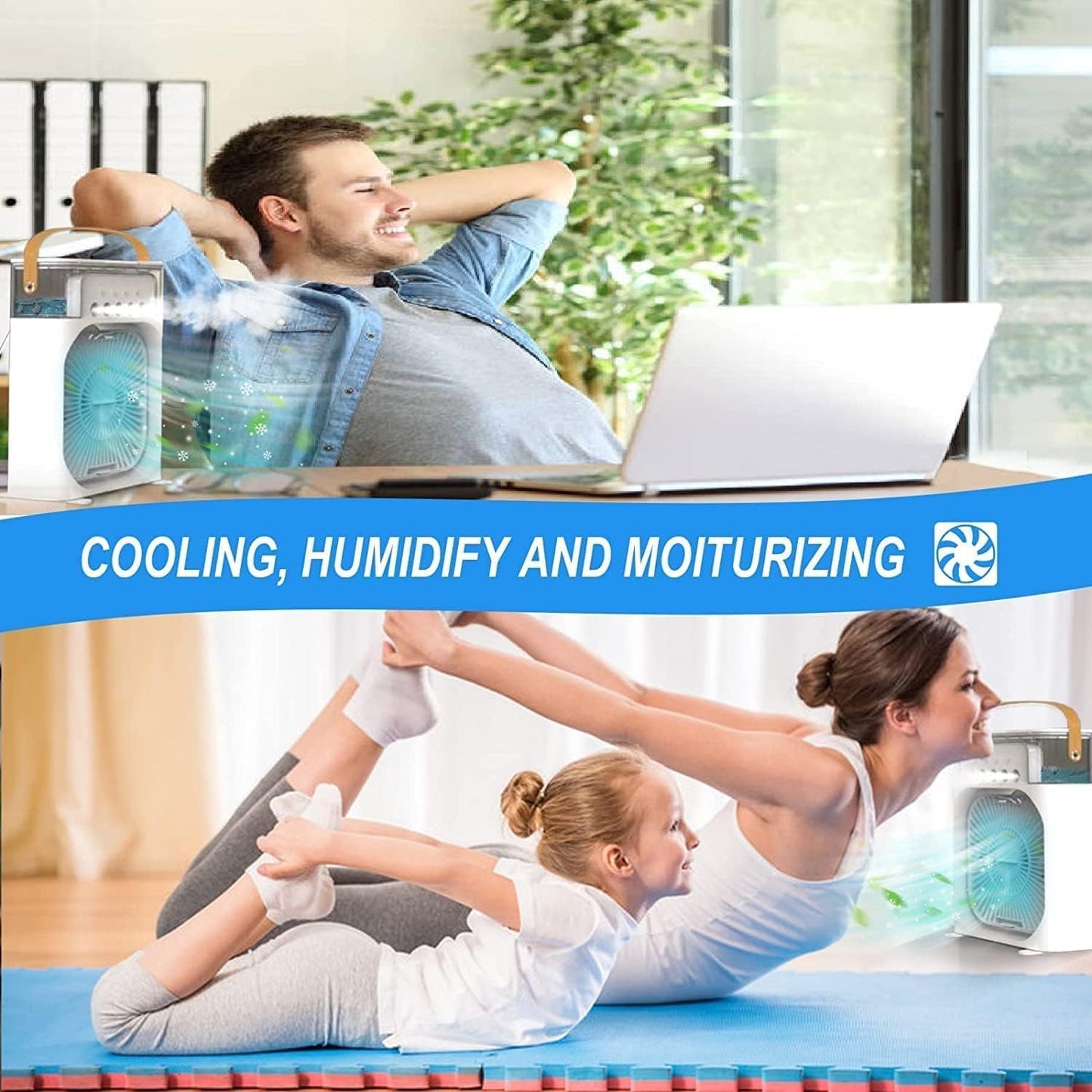 Portable-Air-Conditioner-Small-Ac-Quaite-Personal-Air-cooler-Usb-Power-Mini-Desktop-Cooling-Misting-fan-1/2/3-Timer-With-speed-360-Adjustable-For-Office-Room-Desk-And-Car