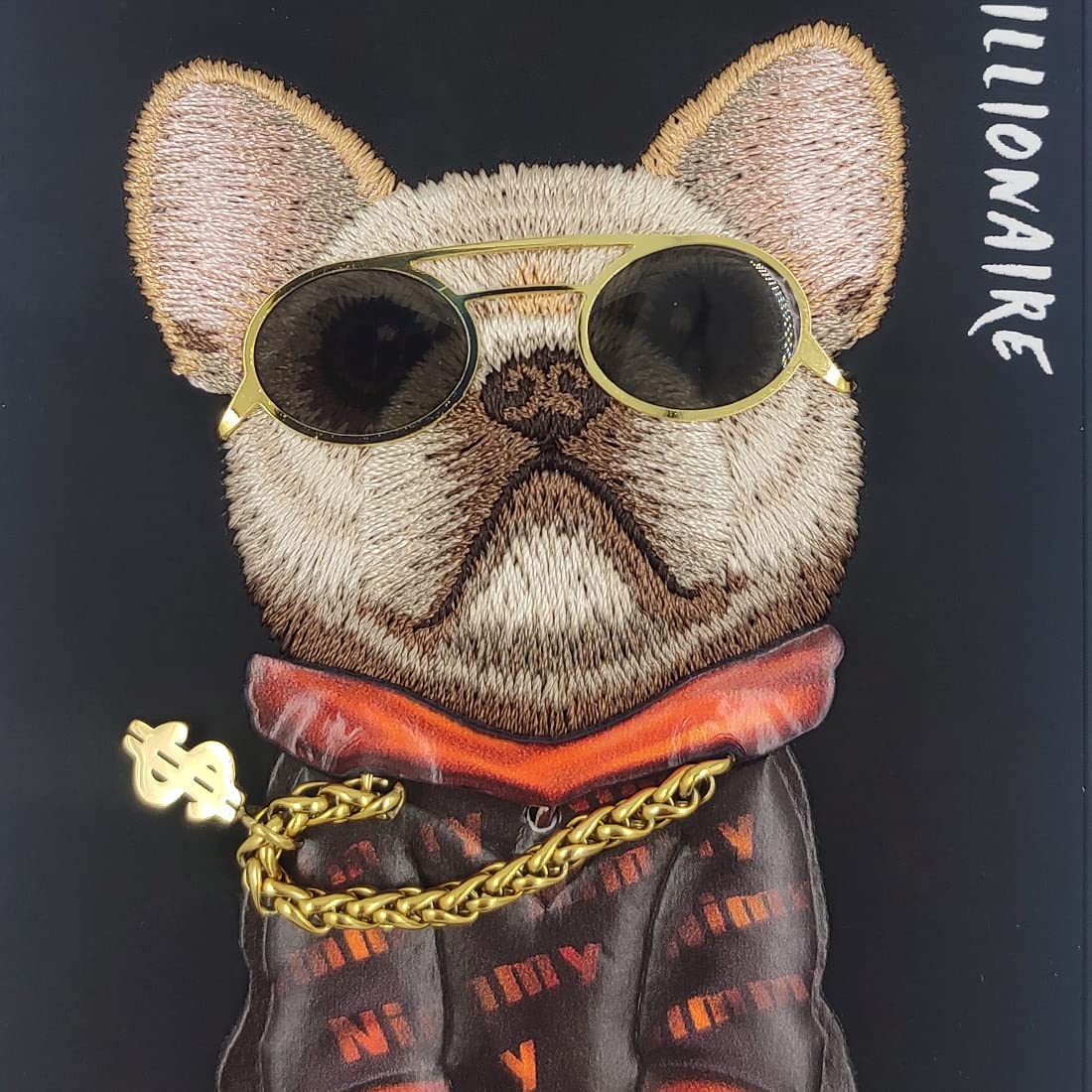 3D Embroidery Leather Swag Dog Back Case for iPhone 13 Pro, Multicolor – Stylish and Durable Protection