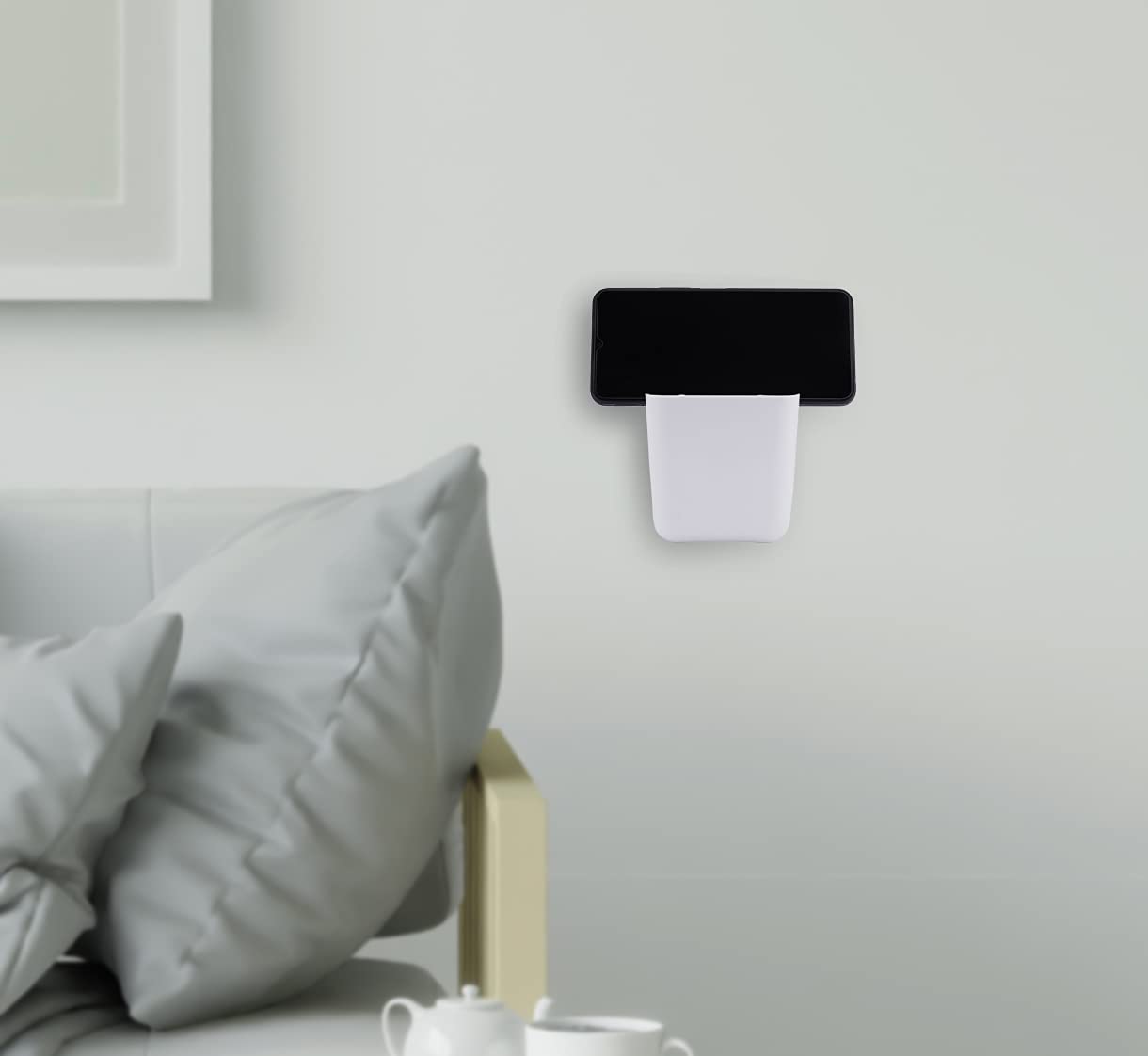 Wall Mounted Multi-Purpose Storage Stand | Self-Adhesive Holder for Remote, Mobile, Keys & Accessories | Space-Saving Organizer