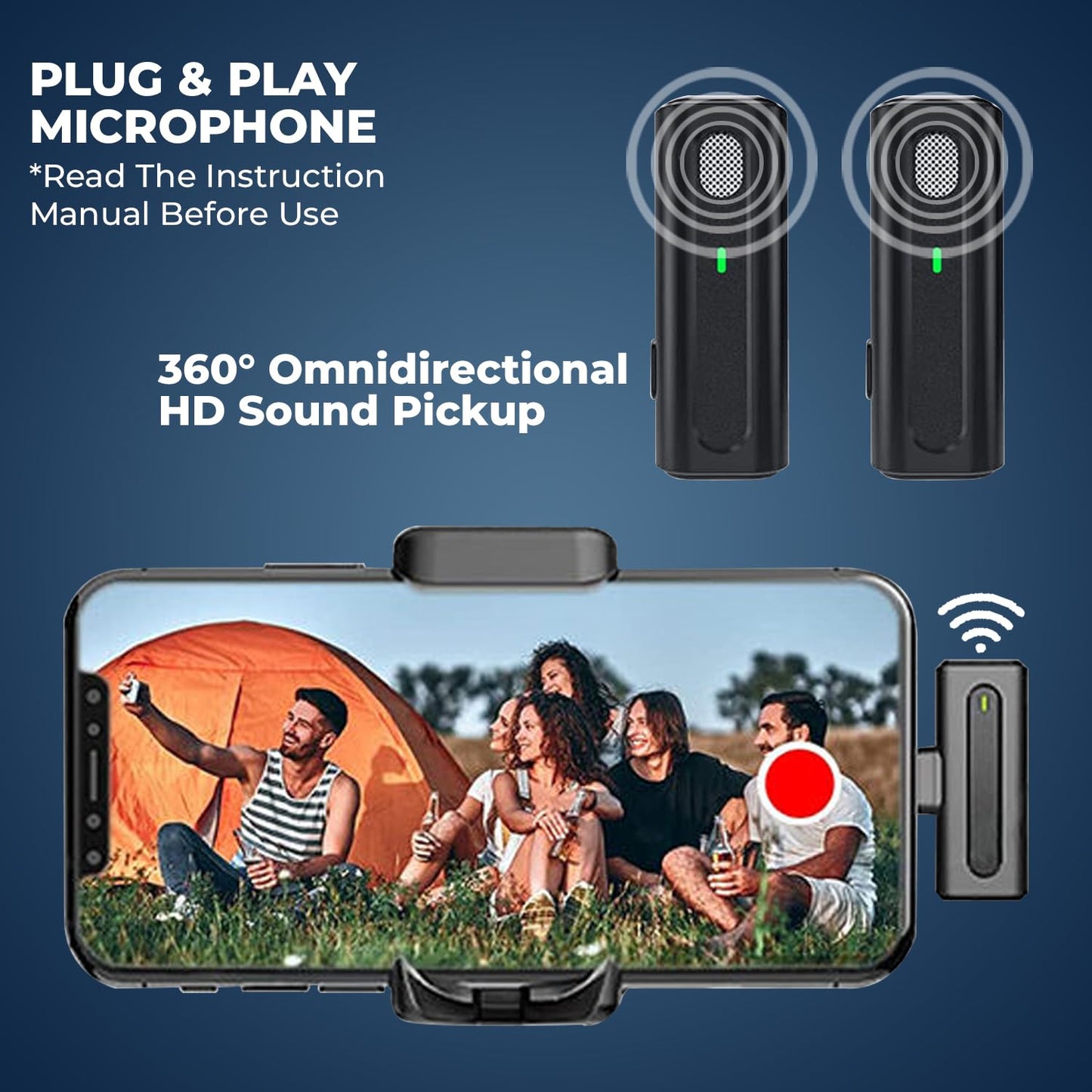 Premium Wireless Lavalier Microphone Kit with Charging Case – Dual Mic System for iPhone & Android