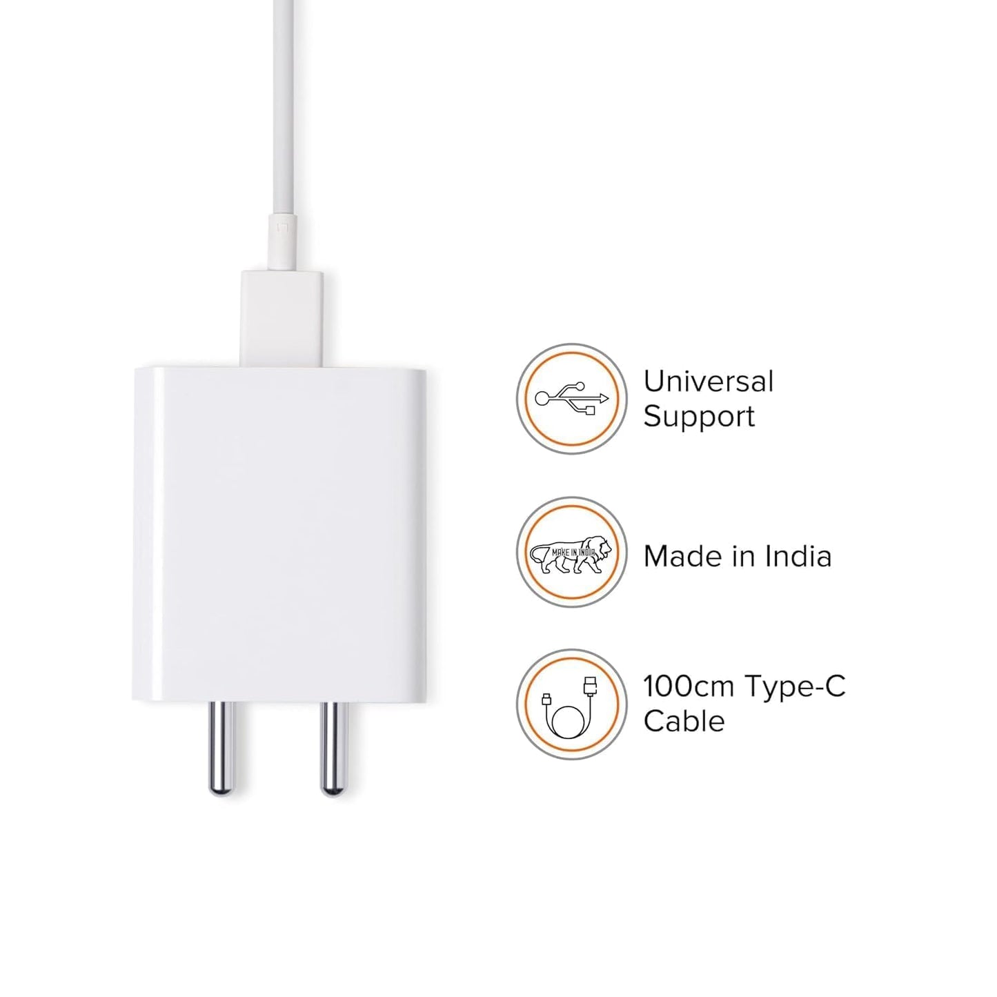 33W Sonic 2.0 SuperFast Charger with USB-C Cable | Compatible with Mi, Xiaomi, Redmi, Poco & More Smartphones
