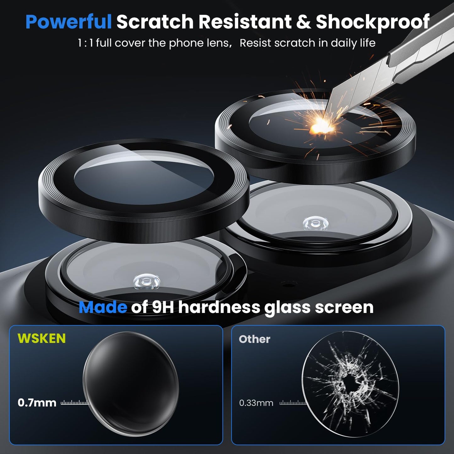 Compatible With Black iPhone 16 Camera Lens Protector/iPhone 16 Plus Camera Lens Protector - 9H Hardness, Premium iPhone 16 Lens Protector, Does Not Affect Flash Shots Brand