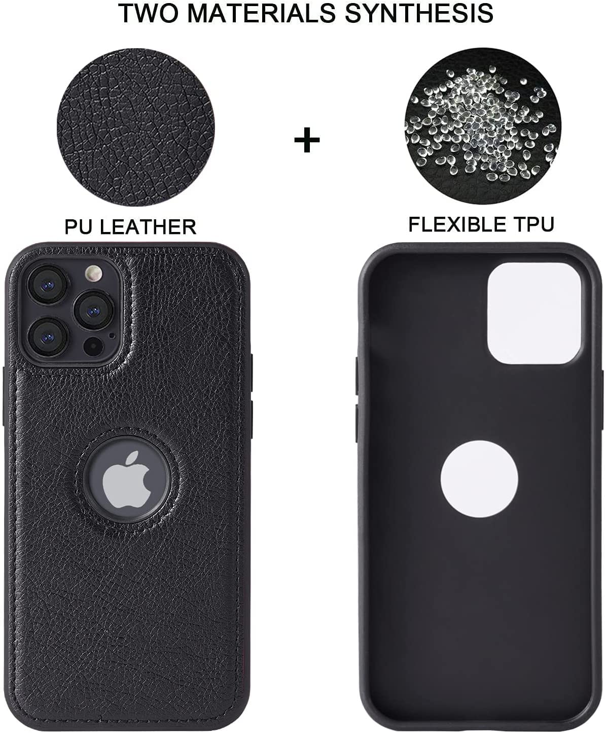 Back Cover Compatible with iPhone 11 Pro Max – Premium Leather | Flexible | Slim Fit | Black
