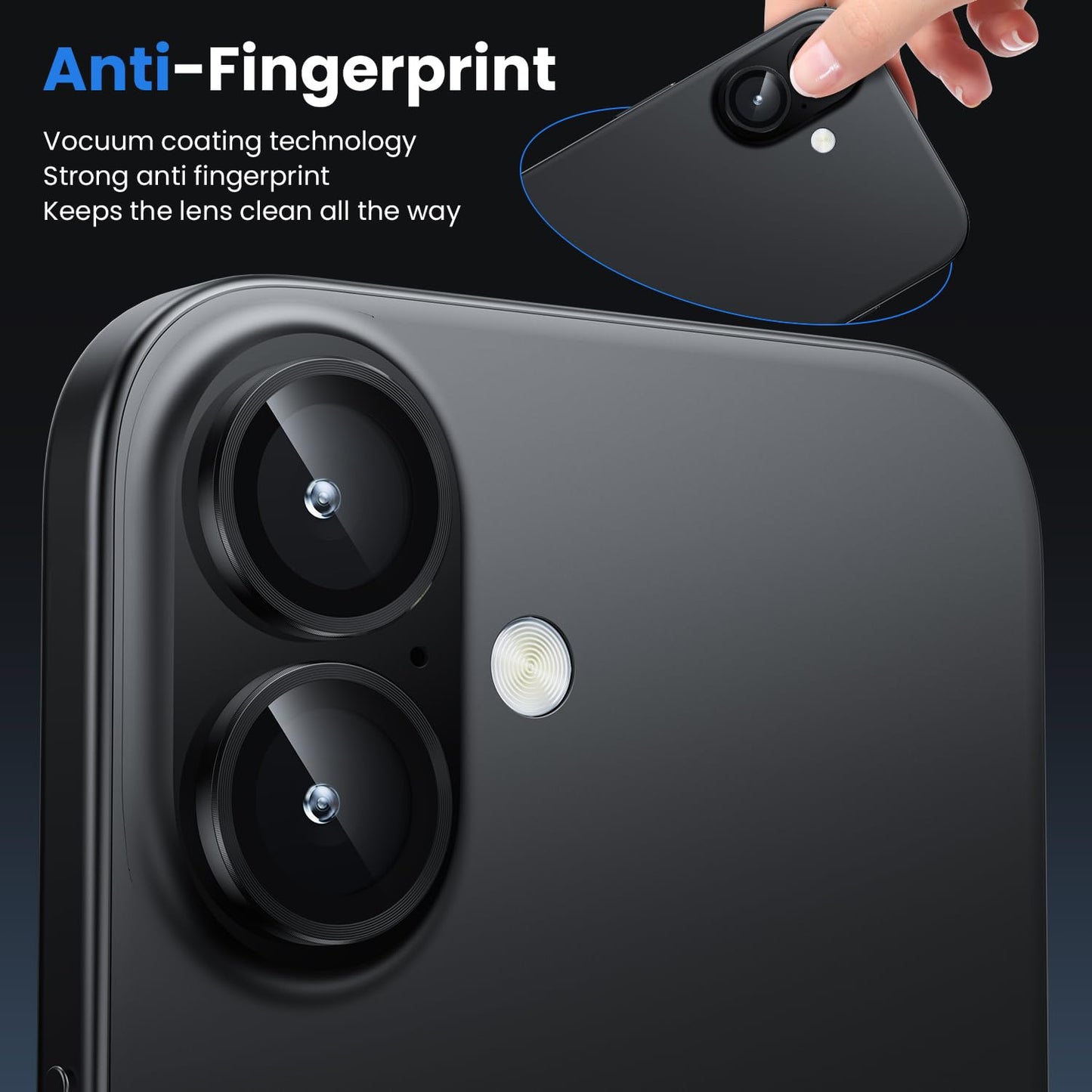 Compatible With Black iPhone 16 Camera Lens Protector/iPhone 16 Plus Camera Lens Protector - 9H Hardness, Premium iPhone 16 Lens Protector, Does Not Affect Flash Shots Brand