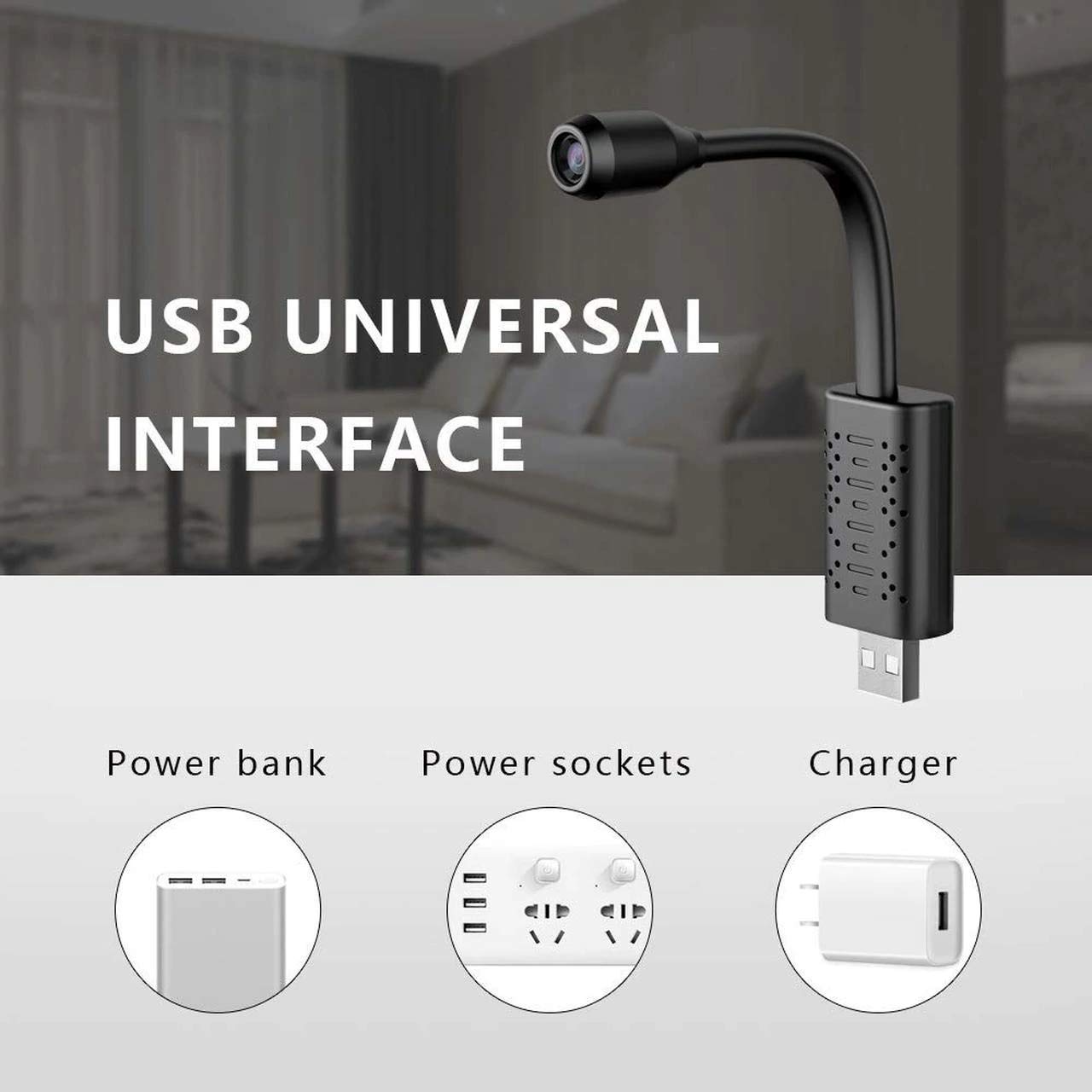 4K Ultra HD WiFi Mini Spy USB Camera – Wide Angle, Remote Access, Motion Detection, Night Vision, IP Camera for Home & Office Security
