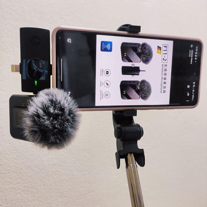 Professional Wireless Mic Kit with Furry Windshields – Ideal for Vlogging, Interviews & Streaming