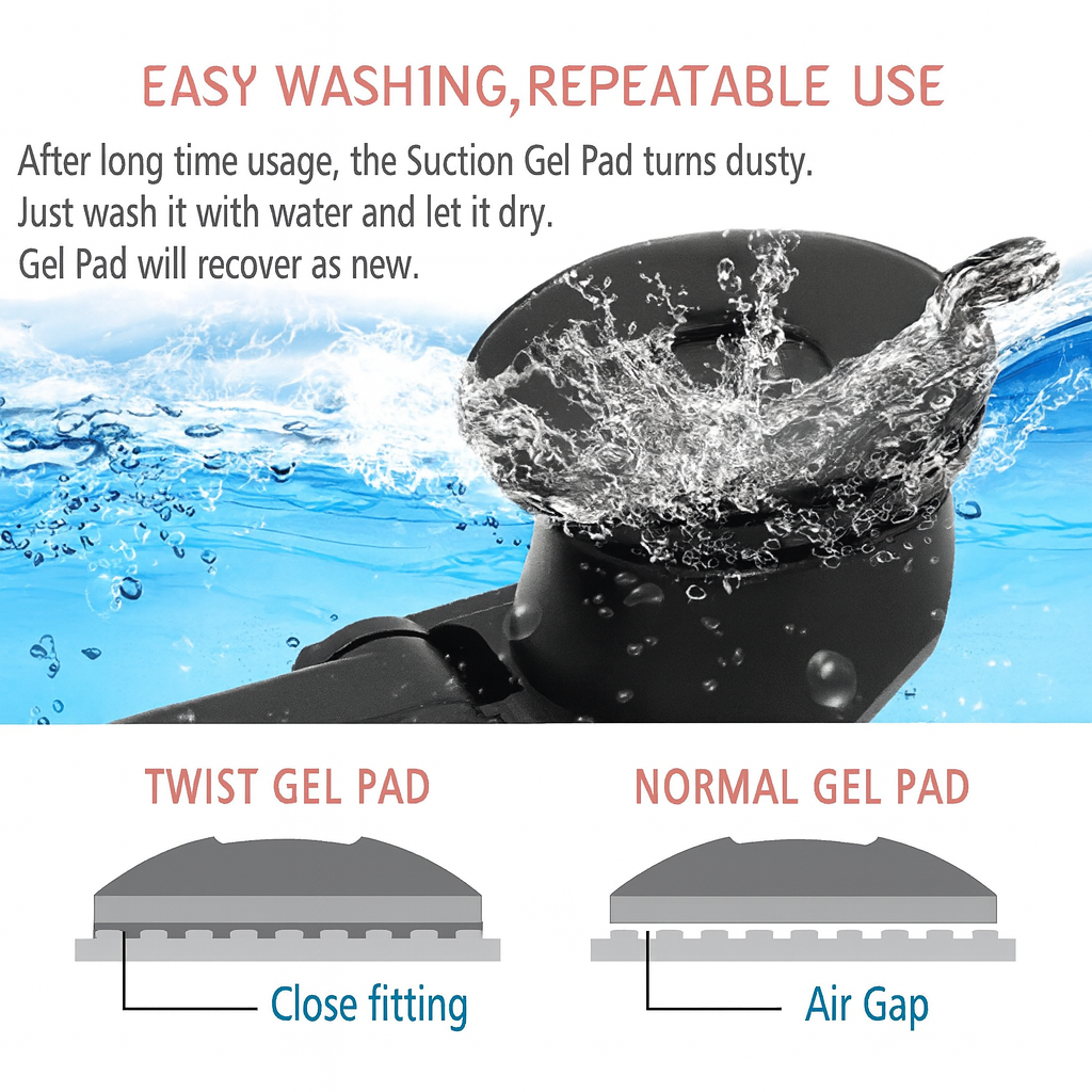 Universal 180° Adjustable Car Phone Holder – Strong Suction & Secure Grip