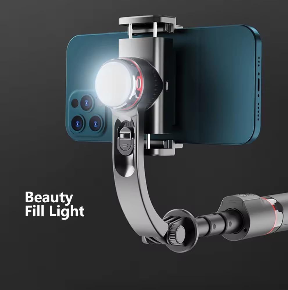 L19s Gimbal Stabilizer for Smartphone, 86mm x 210mm, with Selfie Stick and USB Cable(Black) TripodL19s