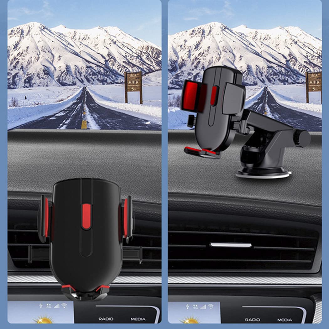 Universal 360° Rotating Car Phone Holder with Strong Suction Cup, Adjustable Arm, and One-Touch Lock – Dashboard & Windshield Mount for Smartphones