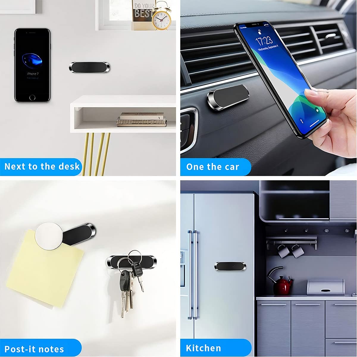 Universal Magnetic Car Mount Holder Stand for Dashboard/Home & Table Compatible with All Smart Phones and Mobiles with 6X stronger Magnets