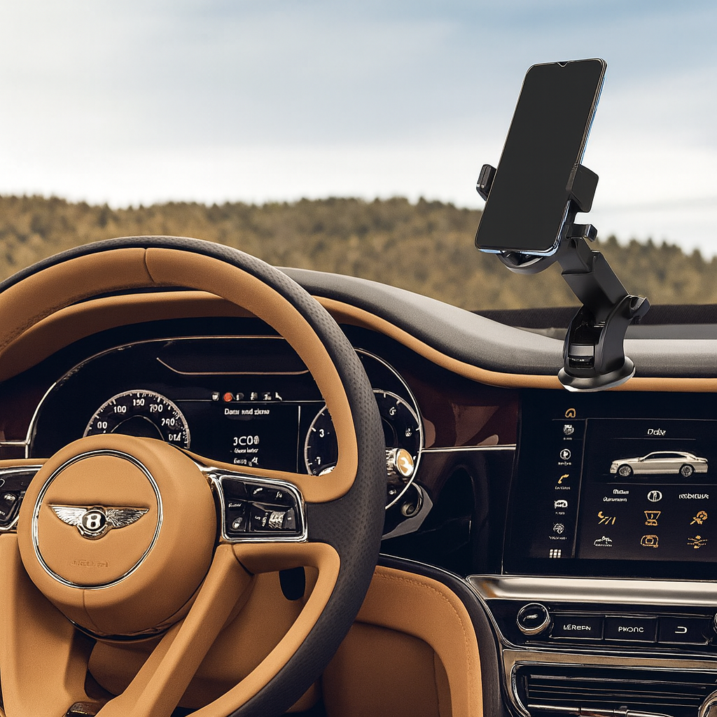 Universal 180° Adjustable Car Phone Holder – Strong Suction & Secure Grip