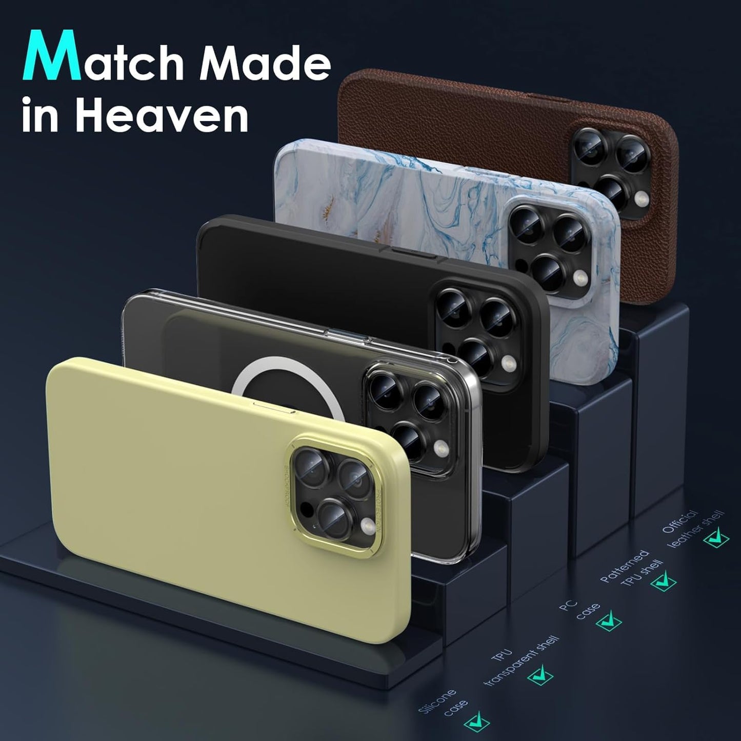 iPhone 14 Pro Camera Lens Protector - Compatible with iPhone 14 Pro/14 Pro Max | Black