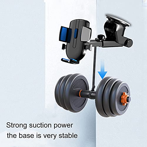 Universal 360° Rotating Car Phone Holder with Strong Suction Cup, Adjustable Arm, and One-Touch Lock – Dashboard & Windshield Mount for Smartphones