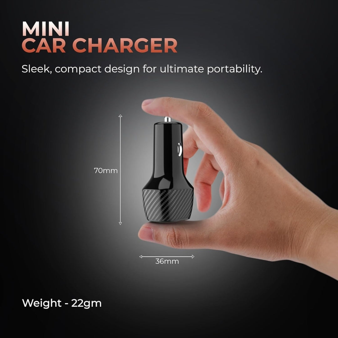 51W Car Charger with Dual Output, 51 Watts Total (31W USB + 20W Type C PD), car charger fast charging Compatible for iPhone and all Android Smartphones and Tabletes ( PD 3.0 and QC 3.0 )