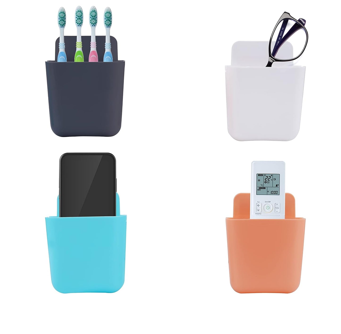 Wall Mounted Multi-Purpose Storage Stand | Self-Adhesive Holder for Remote, Mobile, Keys & Accessories | Space-Saving Organizer