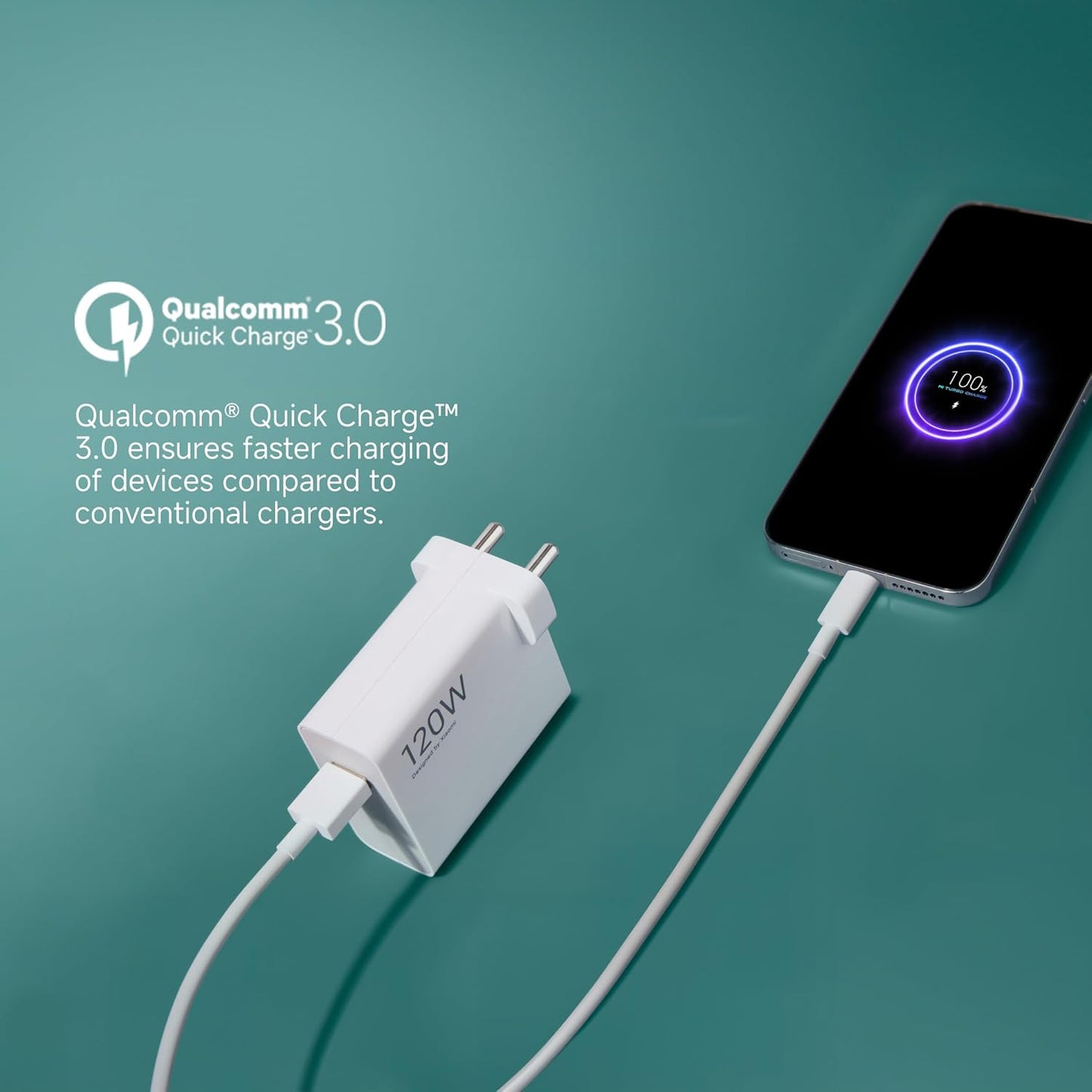 Mi Xiaomi Original 120W HyperCharge Adapter with 6A Type-C Cable | Ultra-Fast Charging for Mobiles, Laptops & MacBook | 20 Safety Protections | Universal Compatibility – White