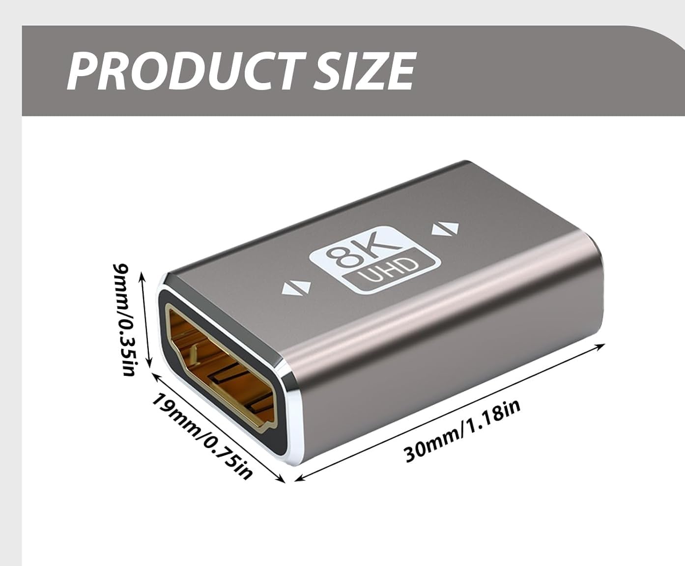 8K HDMI Coupler, HDMI 2.1 Female to Female Connector HDMI Extension Adapter, Supports 8K@60Hz, 3D, 4K@120Hz, 2K, Compatible with HDTV, Monitors, Laptop, Projector, PS5/4, Xbox X