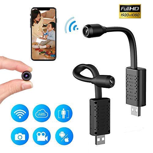 4K Ultra HD WiFi Mini Spy USB Camera – Wide Angle, Remote Access, Motion Detection, Night Vision, IP Camera for Home & Office Security