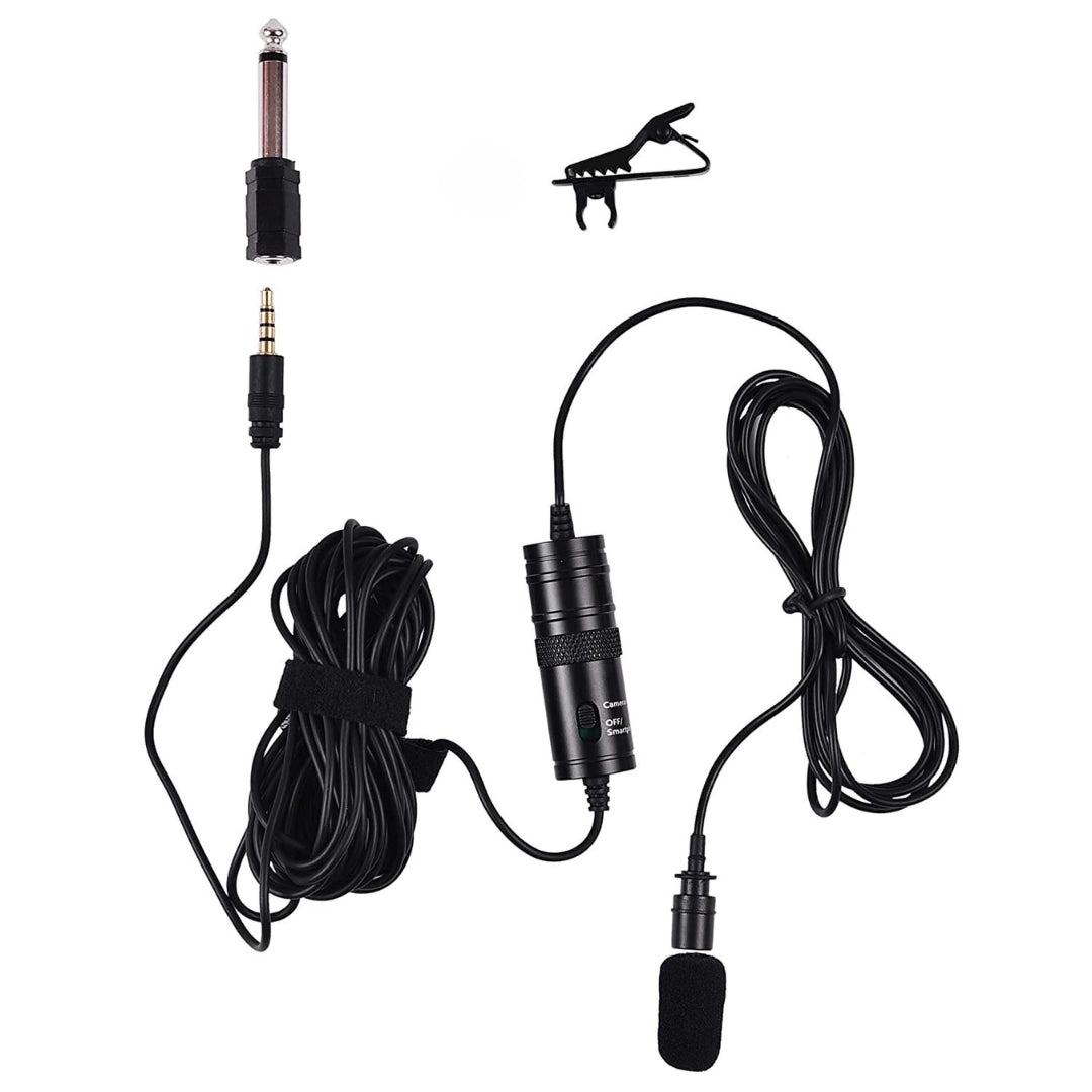 Acoustics Professional Lavalier Lapel Collar Condenser Microphone for 3.5mm Jack Android Smartphones and Cameras, Recording mic for Singing, YouTube Content Creation (6 MTR)