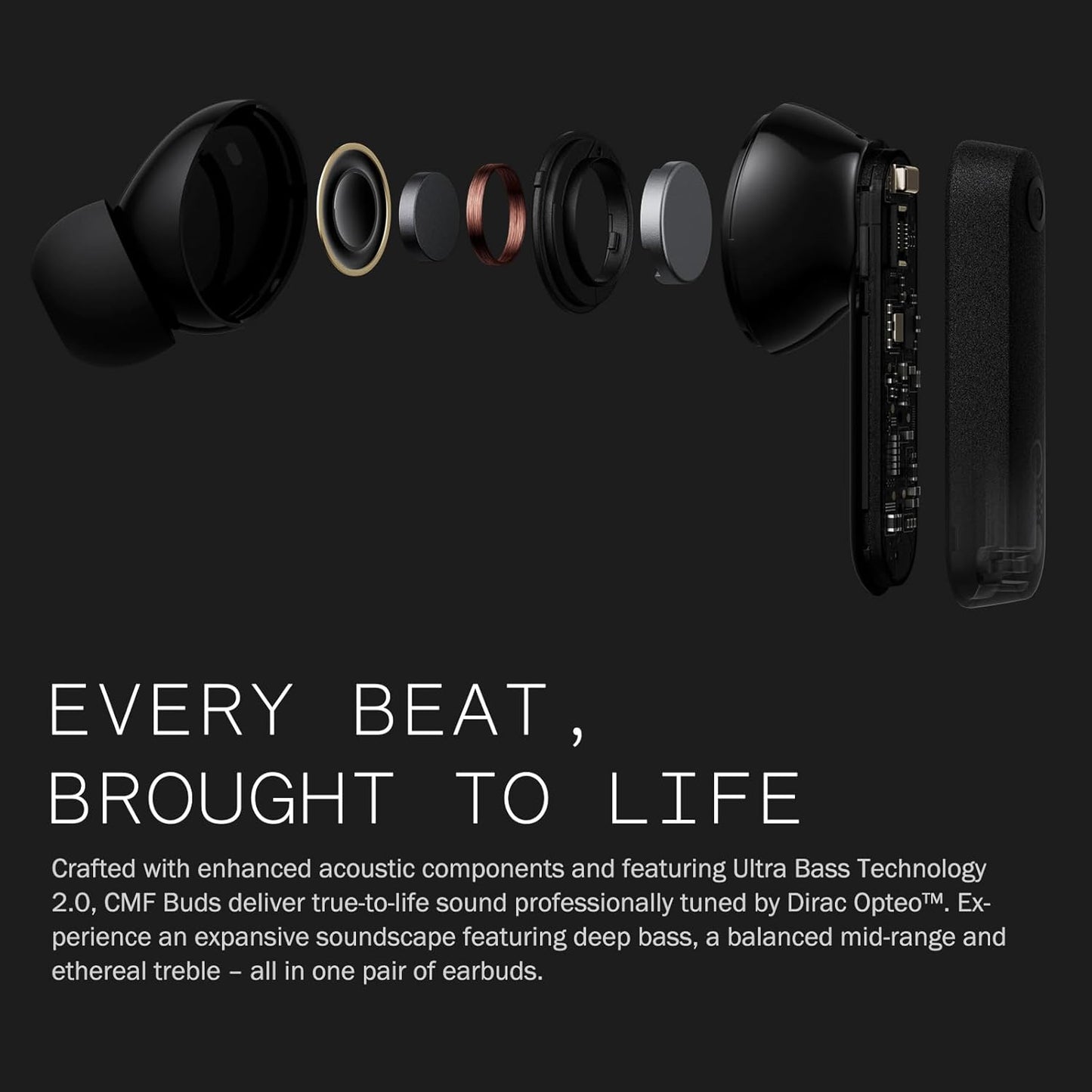 Kanget NOTHING Buds Wireless Bluetooth Earbuds, 42Db Noise Cancelling Earbuds, Dirac Hd Audio, 35.5H Playtime, Bt5.3, Ip54 Waterproof, 4HdMics Wireless In Ear Headphones For iPhone & Android(Not Original)