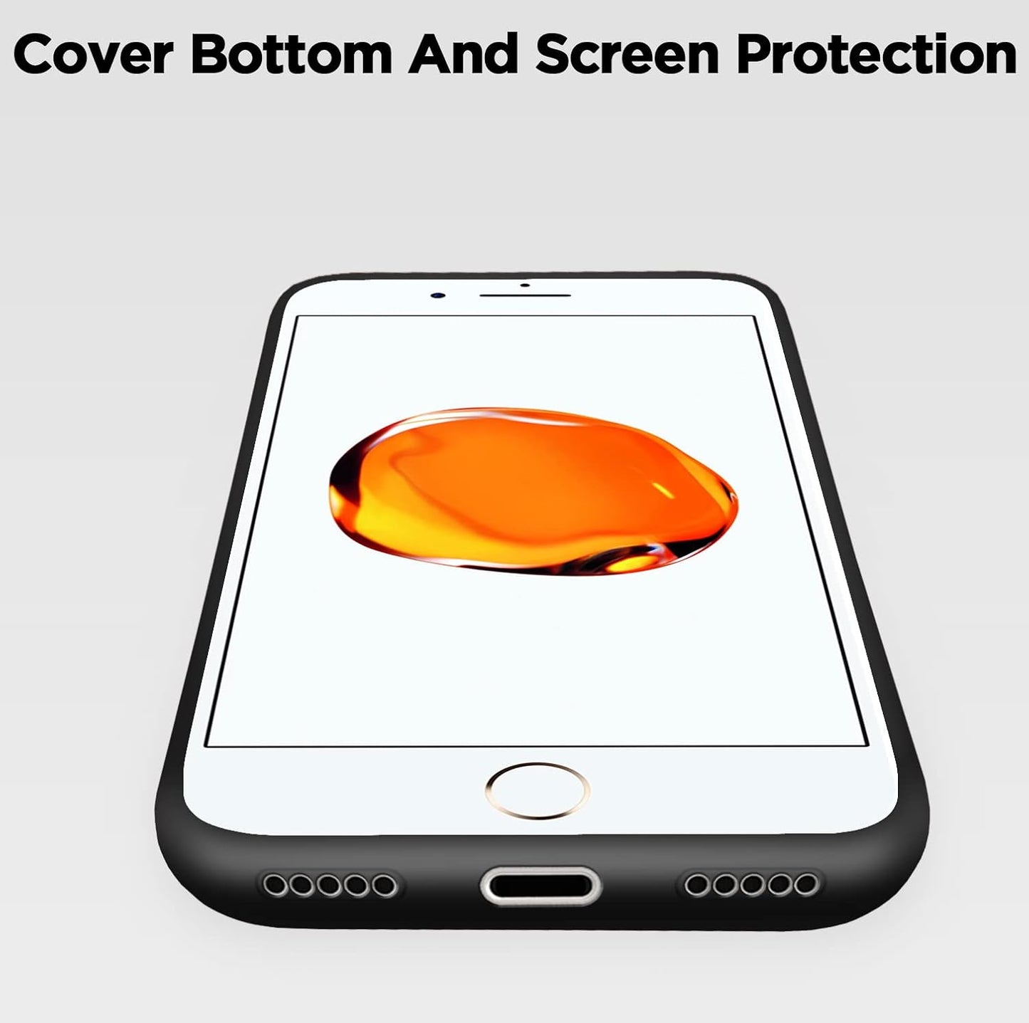 Back Cover | Full Camera Protection | Super Soft Silicone | Raised Edges | Bumper Case for iPhone 7 Plus / 8 Plus (Black)