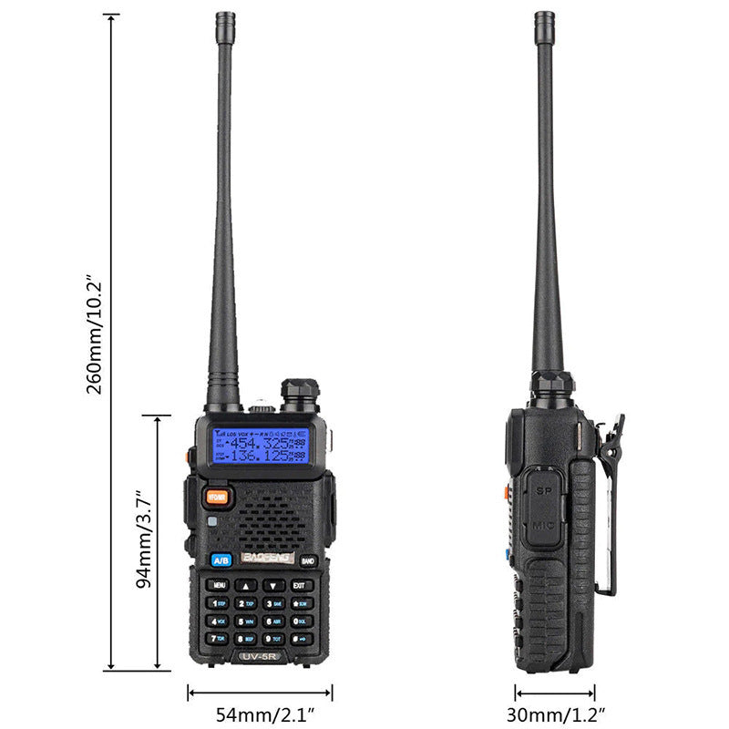 UV-5R 5W Dual Band Walkie Talkie Radio – High Power Handheld Transceiver, VHF/UHF, Clear Communication, Rechargeable Battery, Compact & Portable
