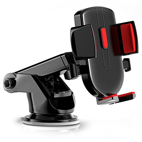 Universal 360° Rotating Car Phone Holder with Strong Suction Cup, Adjustable Arm, and One-Touch Lock – Dashboard & Windshield Mount for Smartphones