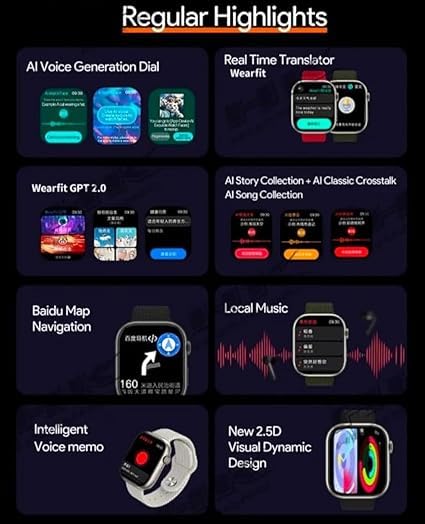 iWatch Series 10 Smartwatch 2025 Limited Edition – 2.04 Inch AMOLED Display, TWS Earbuds, Bluetooth Calling, Wireless Charging, Orange Strap – Android Smart Watch