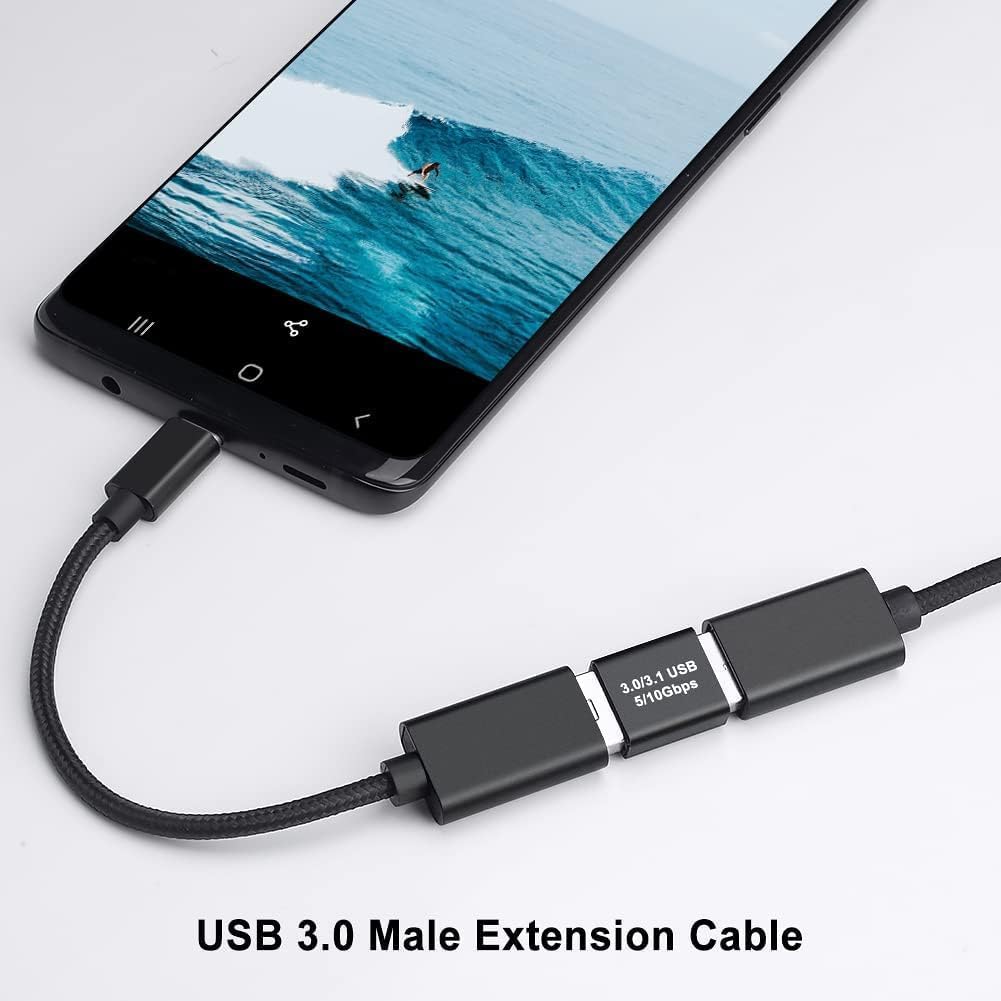USB Male to USB Male Connector, USB 3.0 to 3.1 Adapter, USB a Male to Male Joiner Plug Coupler Extender USB 3.1 Gen 2 Super Speed Charging and Upto 10Gbps Transfer Speed Type A