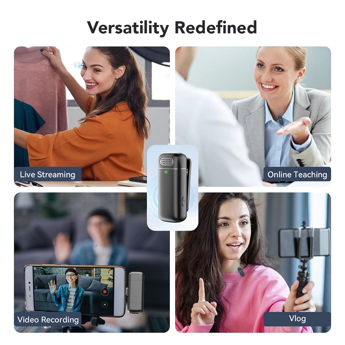 Wireless Lavalier Microphone Set with Charging Case – Crystal-Clear Audio for Content Creators