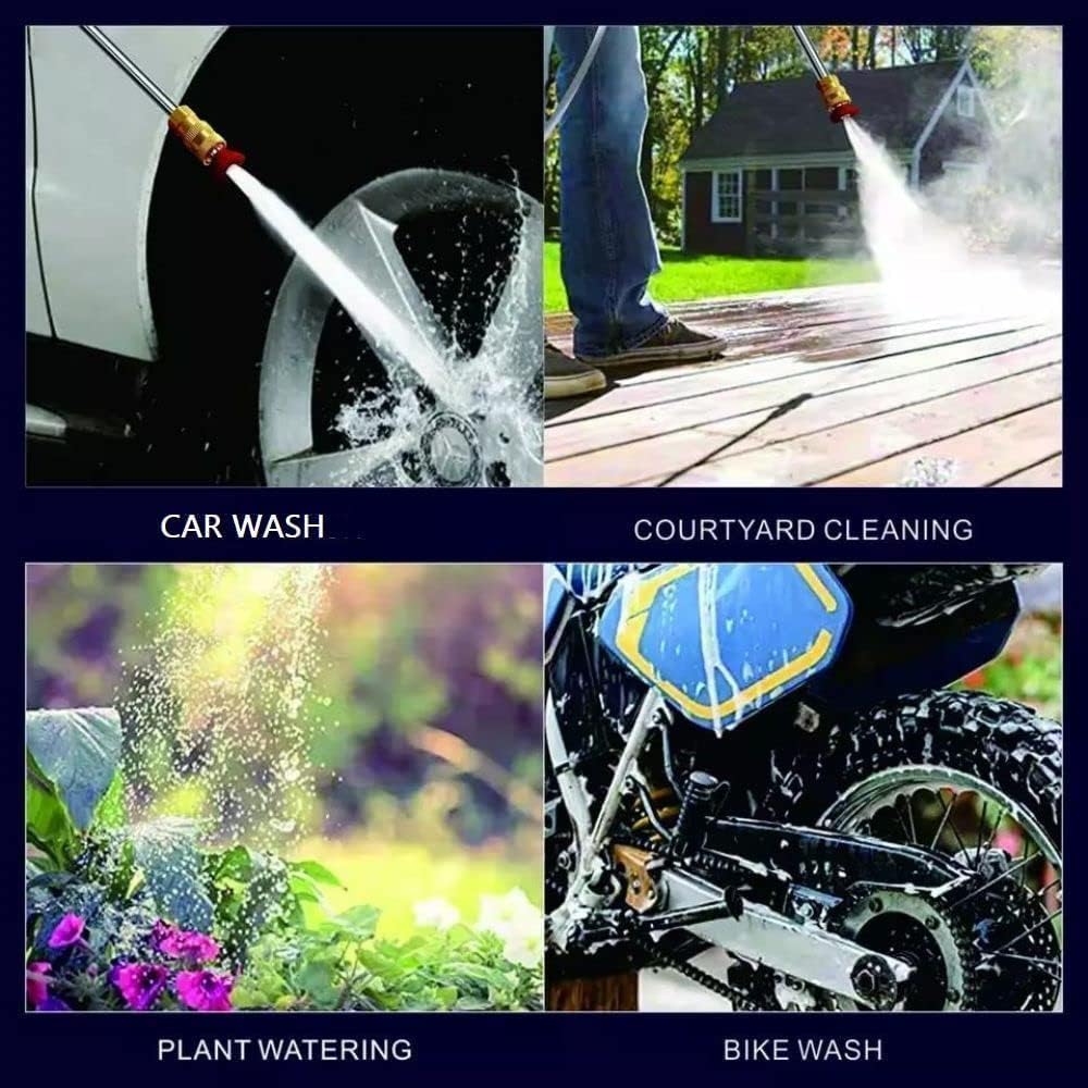 48V Cordless High-Pressure Washer Gun – Double Battery, 12000mAh, Adjustable Nozzle & 5M Hose for Car & Bike Cleaning