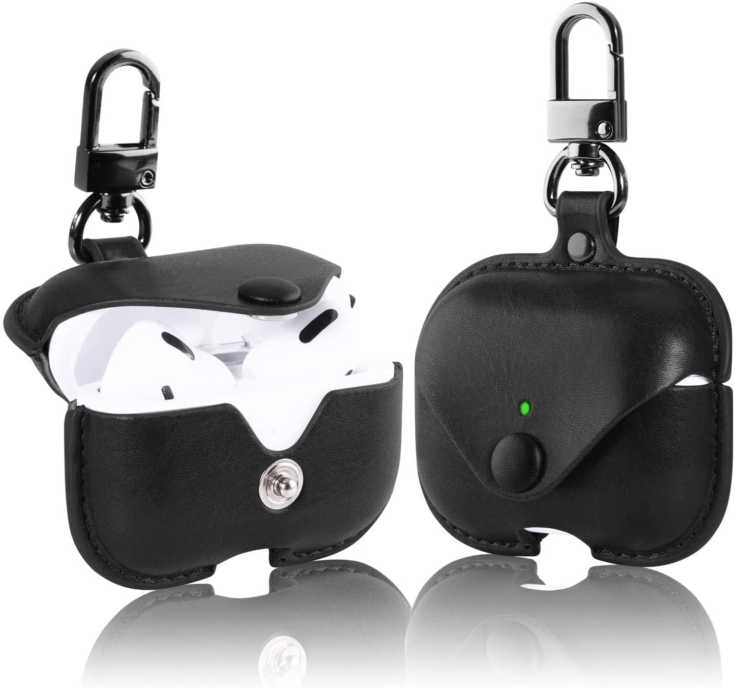 AirPods Pro/Pro2 Camouflage Leather Case Cover with Shockproof Protection & Loss Prevention Clip (Army Blue)