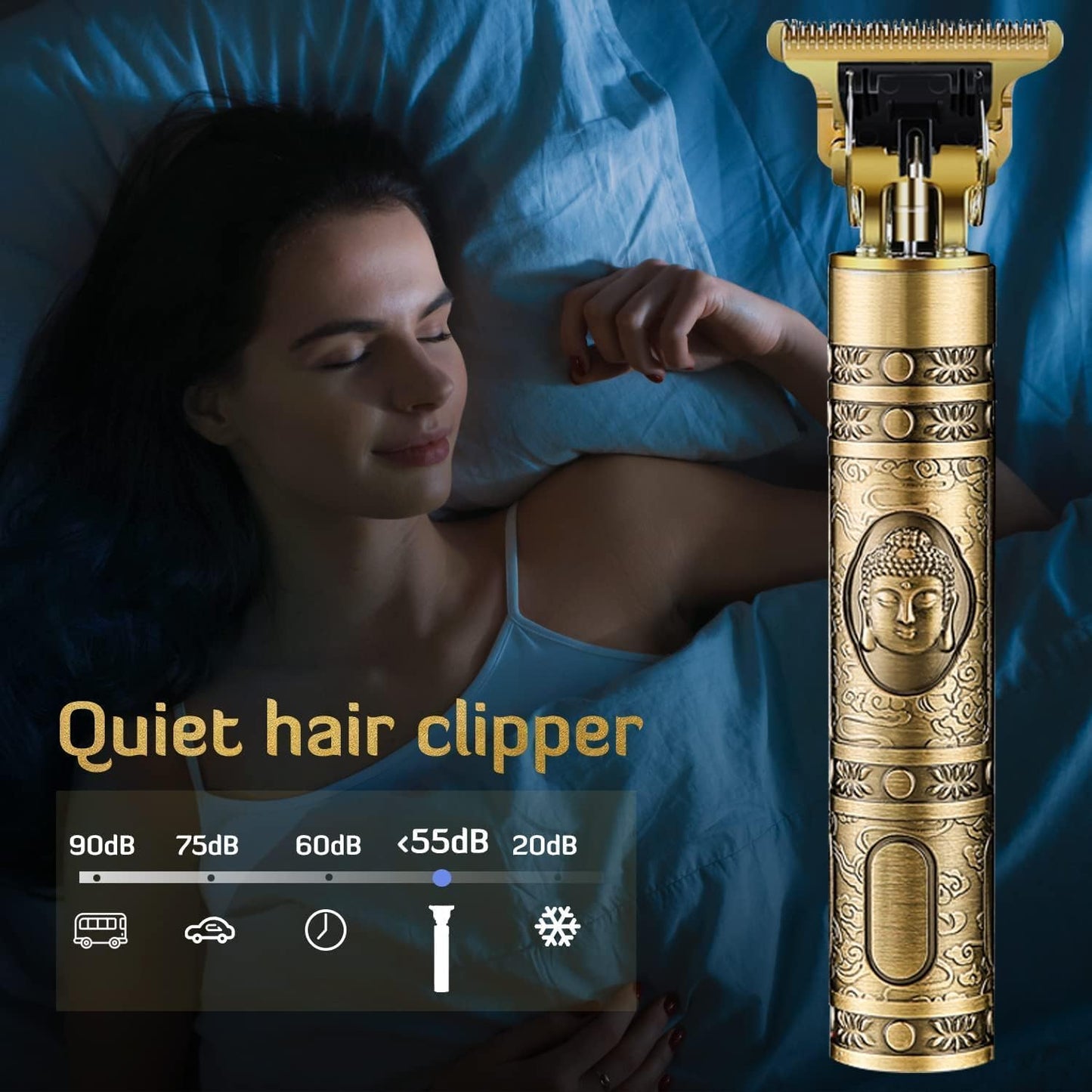 Buddha Style Beard Trimmer For Men, Rechargeable Professional Hair Clipper, Hair Trimmer & Shaver with Adjustable Blade, T-Blade Body Grooming Trimmer, Close Cut Precise Hair Machine