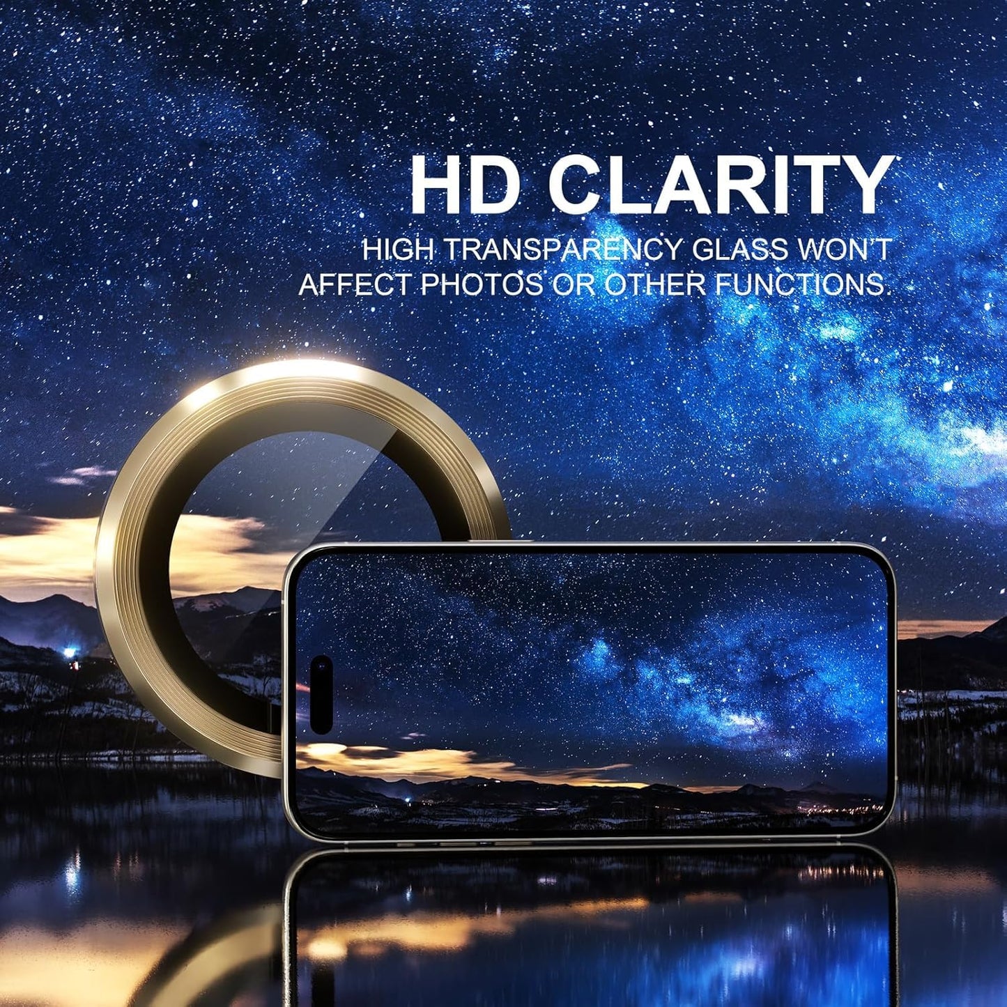 Camera Lens Protector for iPhone 15 Pro / 15 Pro Max (GOLD)