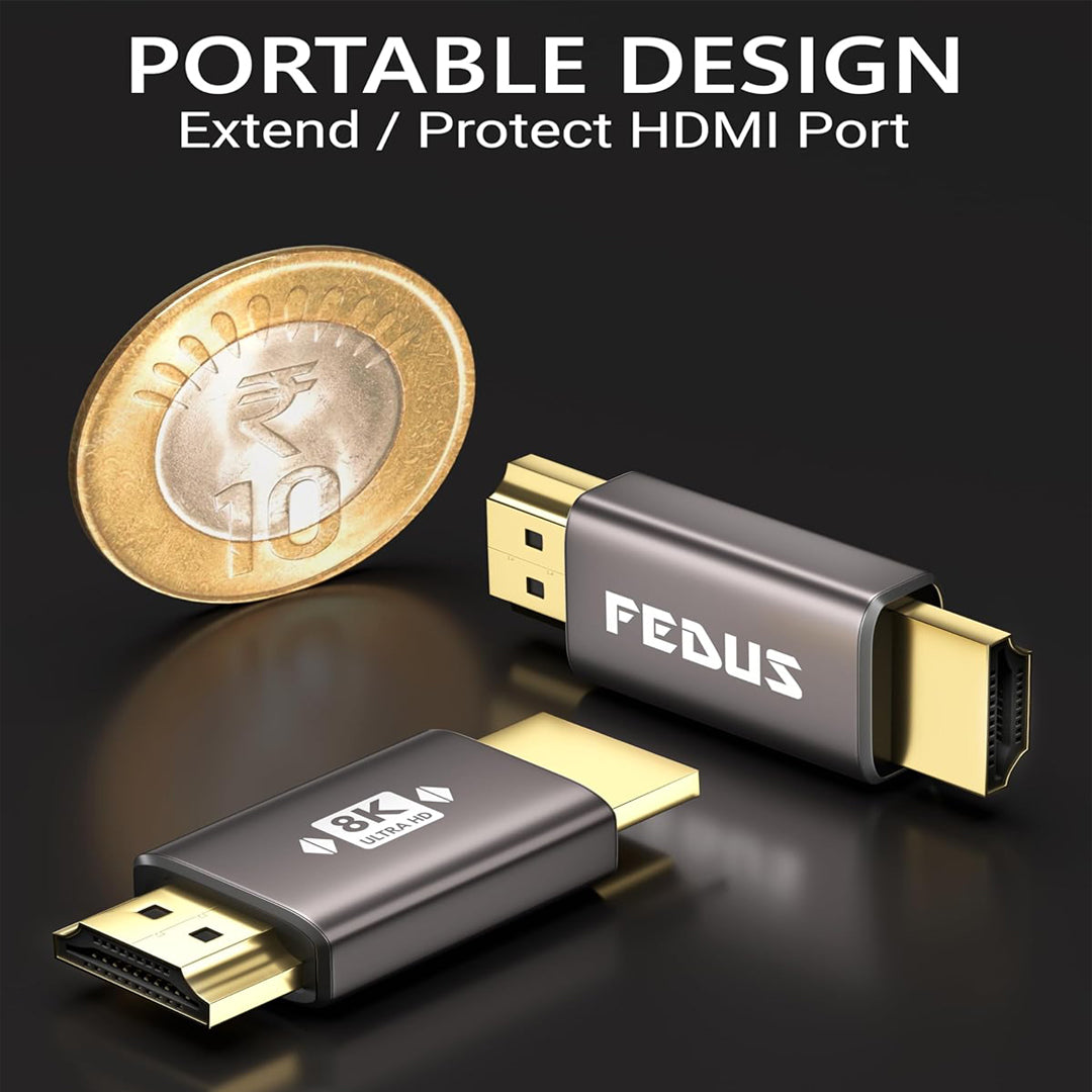 8K Ultra HD HDMI Male to Male Connector HDMI Male Coupler Converter Extension, HDMI2.1 Adapter Extender for TV Led LCD TV Stick, Xbox, PS3 PS4 PS5, Supports 3D HDR, eARC, 8K@60Hz 4K@144Hz