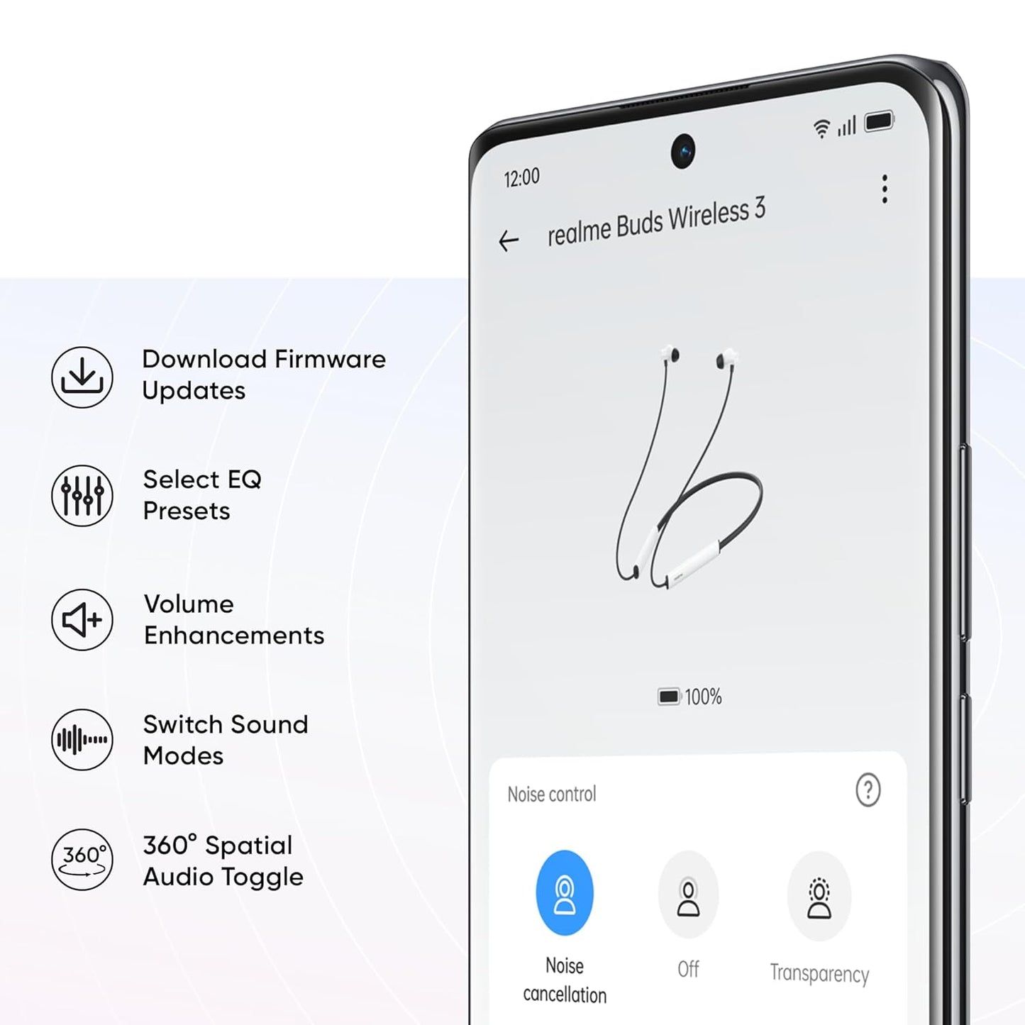 Realme Buds Wireless 3 in-Ear Bluetooth Headphones,30dB ANC, Spatial Audio,13.6mm Dynamic Bass Driver,Upto 40 Hours Playback, Fast Charging, 45ms Low Latency for Gaming,Dual Device Connection (Black)