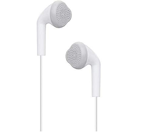 Kanget EHS61 Wired in Ear Earphones True Sound Hands-Free with 3.5mm Jack & with Mic for All Samsung Smartphones (White)