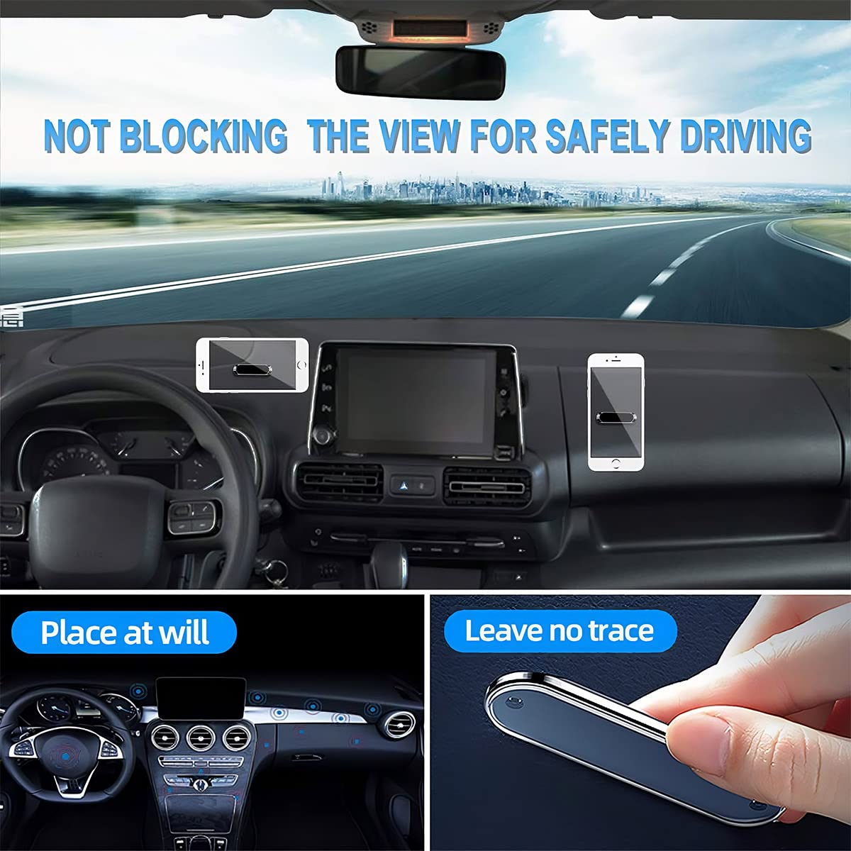 Universal Magnetic Car Mount Holder Stand for Dashboard/Home & Table Compatible with All Smart Phones and Mobiles with 6X stronger Magnets