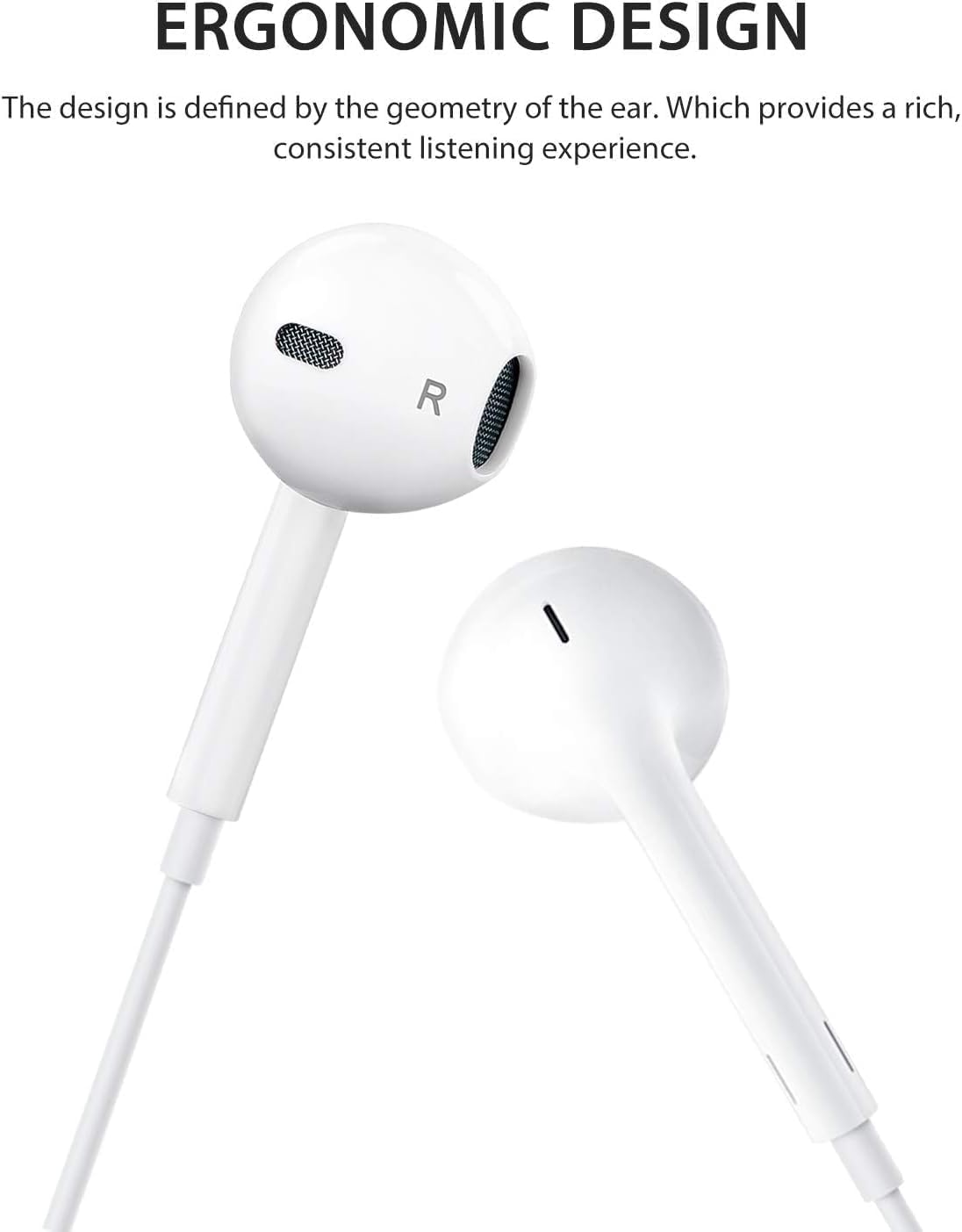 Lightning Wired Earphones Earbuds with Microphone & Remote | MFi Certified | Noise Cancelling In-Ear Headphones for iPhone 14/14 Plus/14 Pro Max/13/13 Mini/12/11/X/XR/XS/SE/8 (Direct Working) (6 Months Warranty)