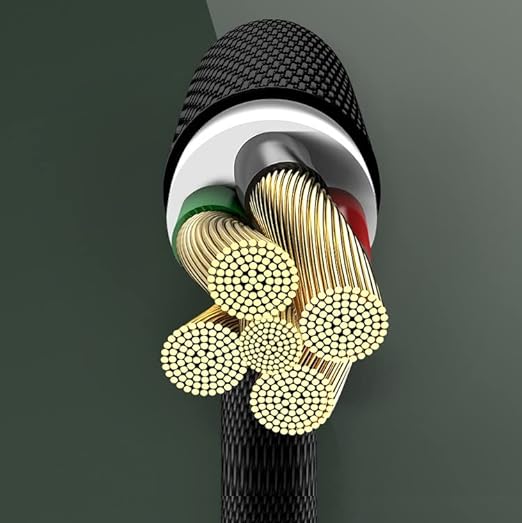 3A Fast Charging, 1.5 m Braided USB to Type C Cable for Smartphones, Tablets & other Type C devices, 480Mbps Data Sync, Quick Charge 3.0