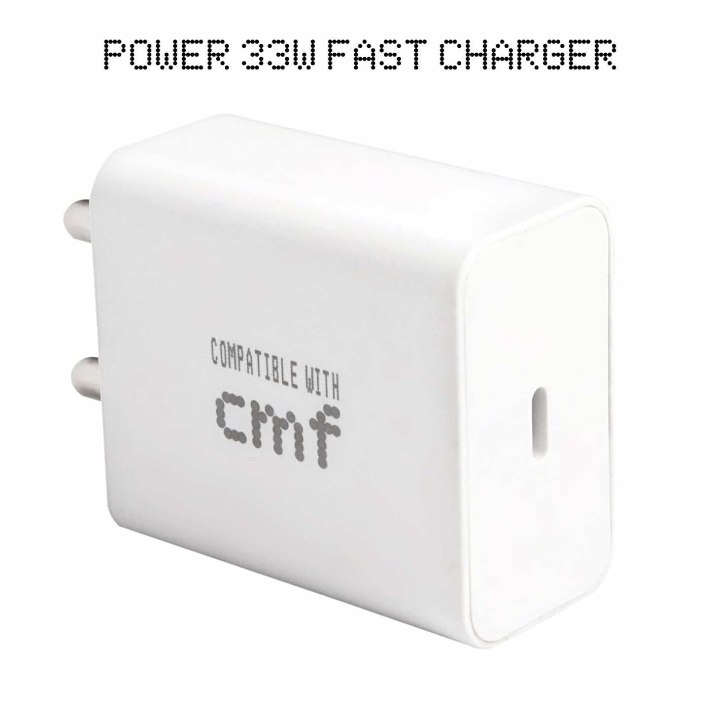 Nothing Original 33W Type-C CMF Charger Adapter for CMF Phone 1, Nothing Phone 1, Nothing Phone 2, Nothing Phone 2a, 2a Plus – Rapid Fast Charging Compatible Adapter