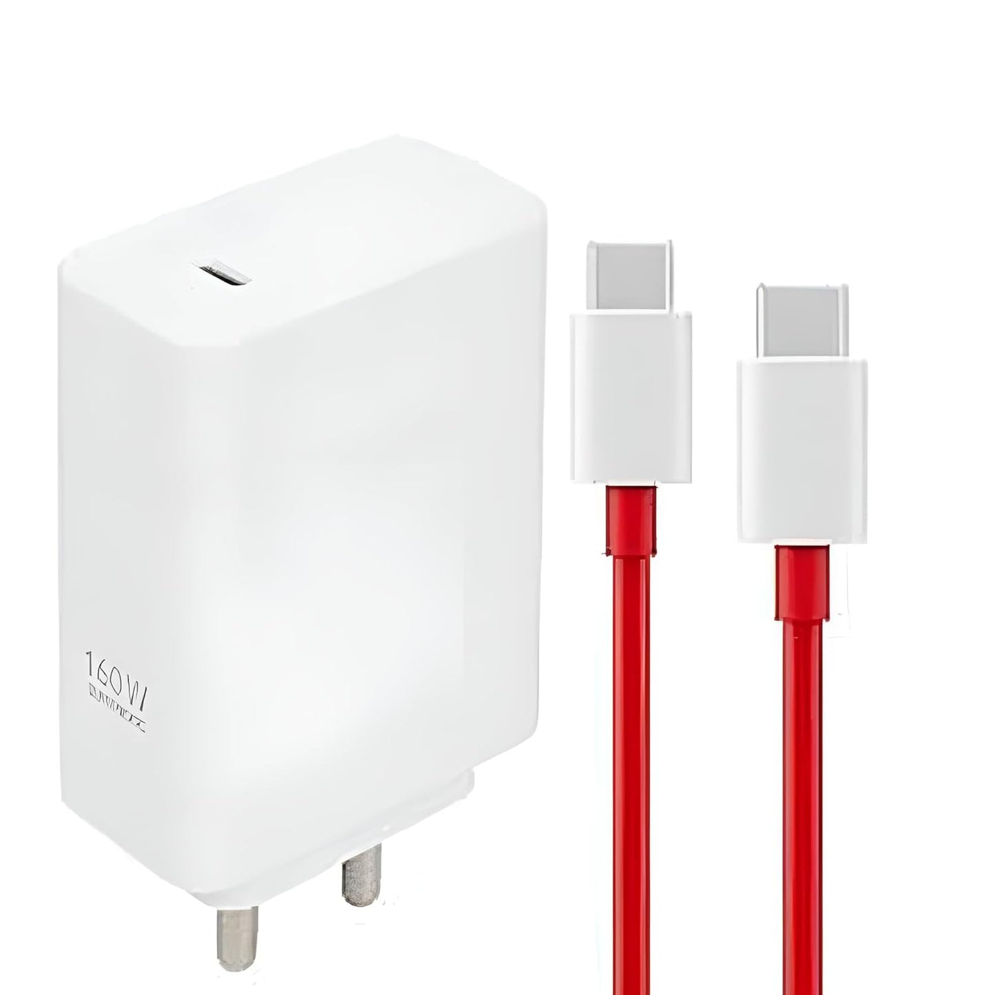 Oneplus Original 160W SUPERVOOC Fast Charger | Compatible with OnePlus 10T, 10R, 10 Pro, 9 Pro, 9RT, 11R, 11 Pro | USB-C to USB-C Adapter Included with Cable
